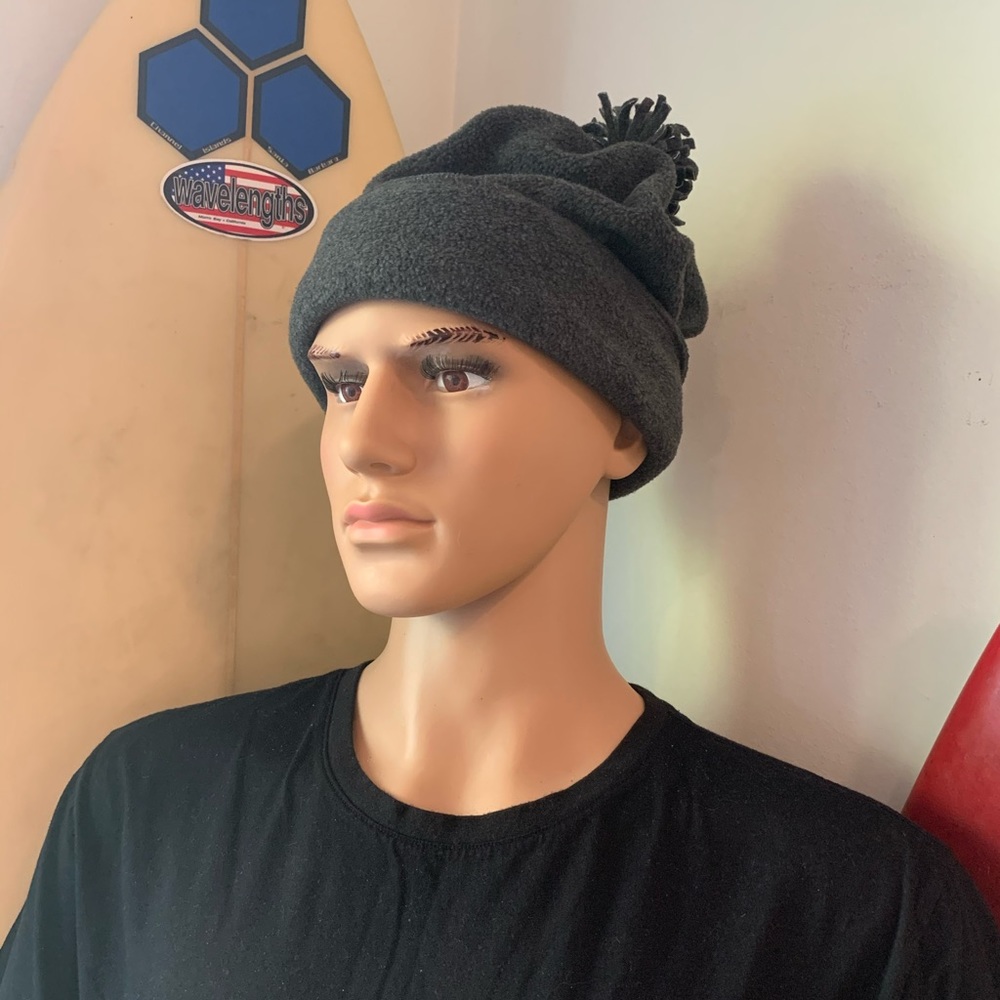 Vintage 90s GAP Fleece Beanie Winter Hat Grey